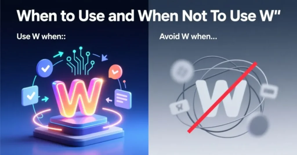 When to Use and When Not to Use W