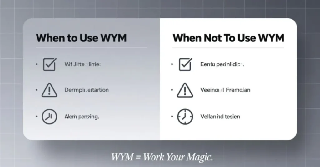 When to Use and When Not to Use WYM