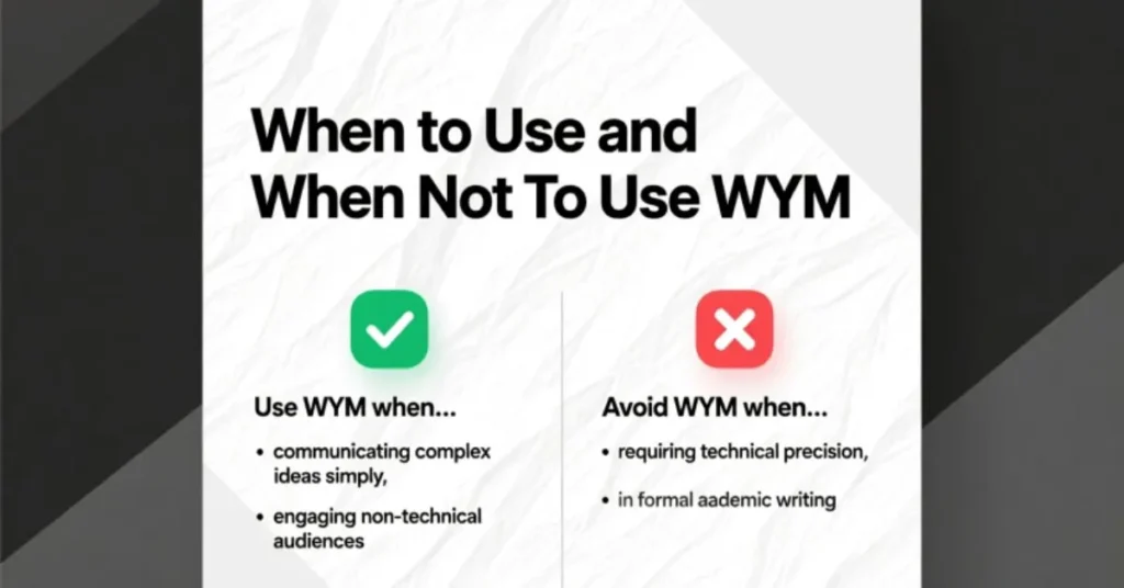 When to Use and When Not to Use WYM