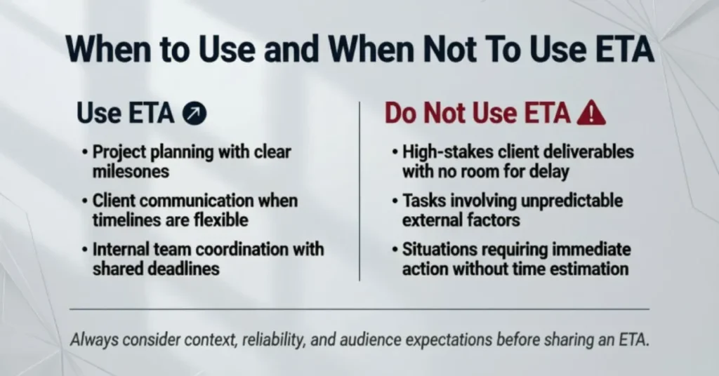 When to Use and When Not to Use ETA