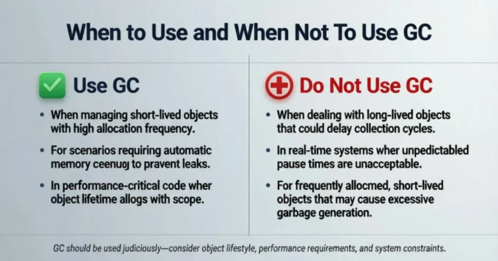 When to Use and When Not to Use GC