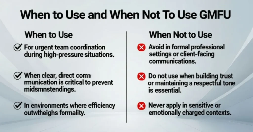 When to Use and When Not to Use GMFU