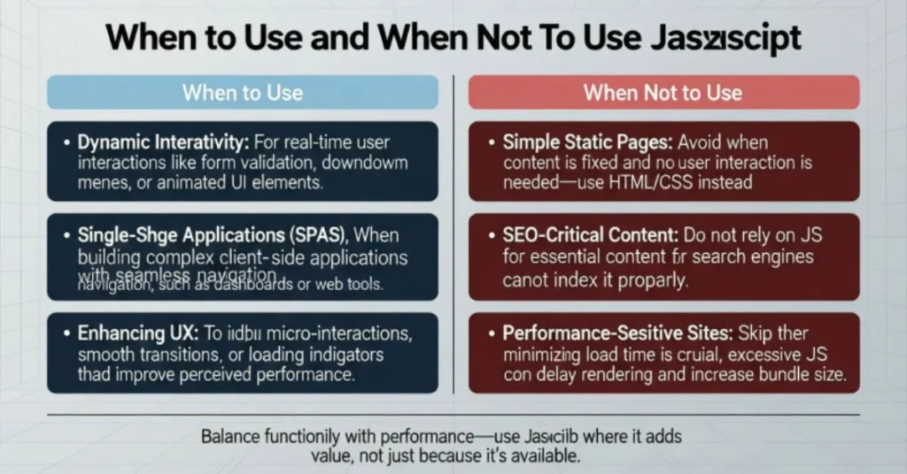When to Use and When Not to Use JS