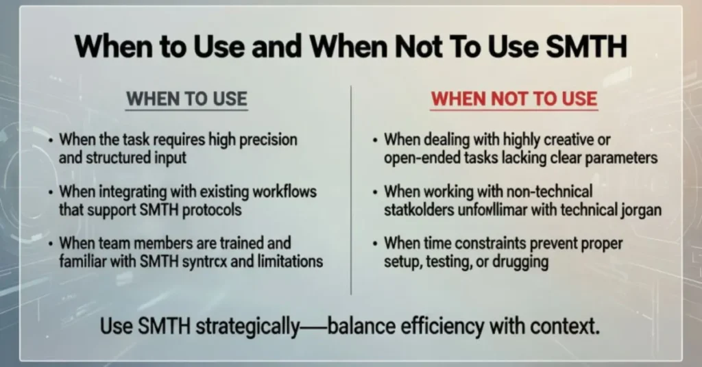 When to Use and When Not to Use SMTH