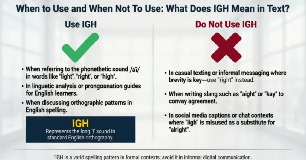 When to Use and When Not to Use What Does IGH Mean in Text