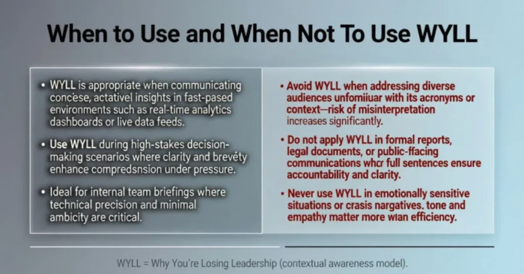 When to Use and When Not to Use WYLL