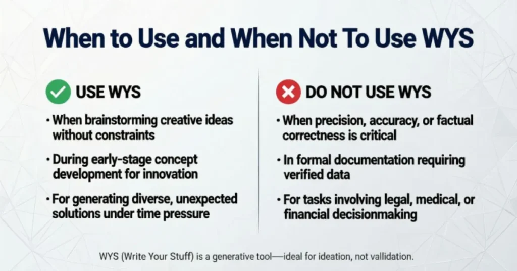 When to Use and When Not to Use WYS 